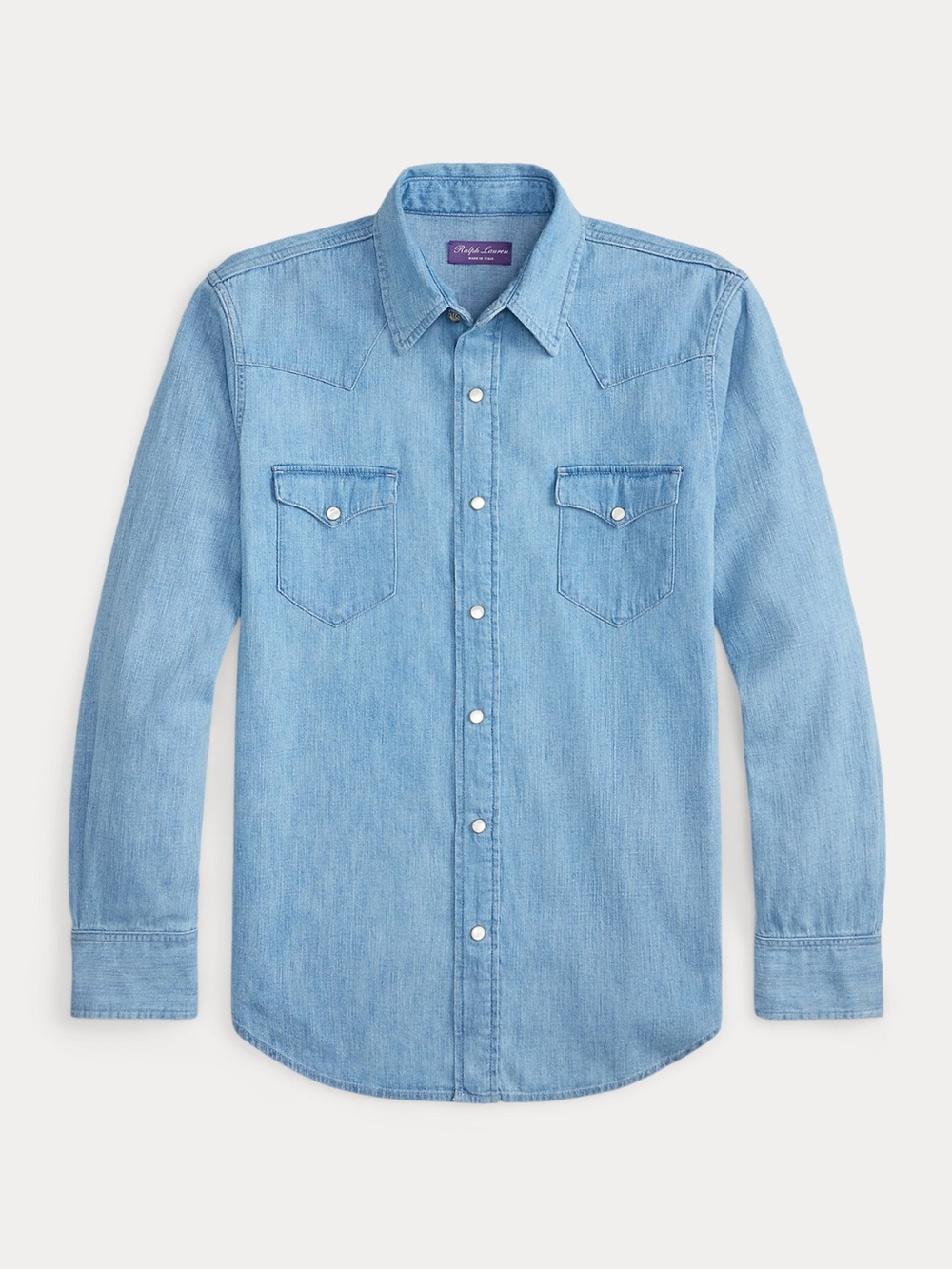 Ralph Lauren Purple Label | Mens Cotton-Denim Western Button-Down Shirt